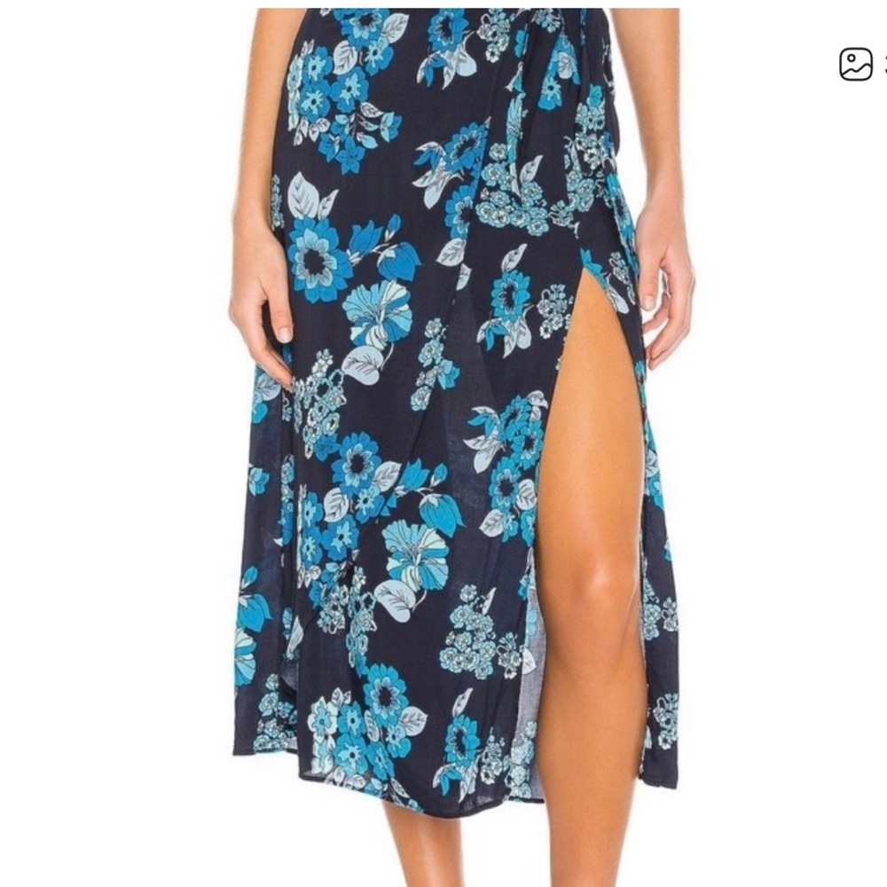 Free People Sunray Sarong | Size 10 | Blue Floral